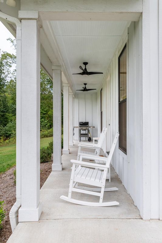 Rocking chairs on the covered porch